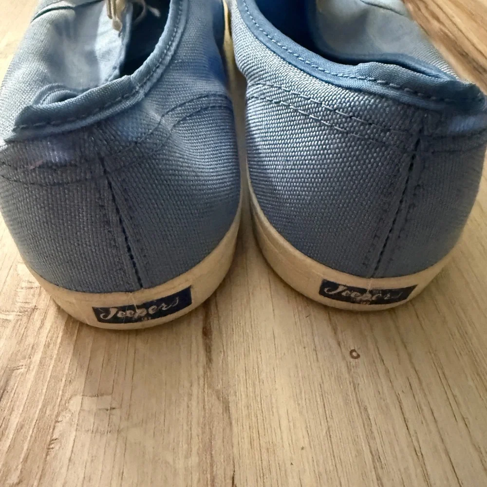 Vintage 1980s Chambray Blue Canvas Lace-Up Shoes - Size 12